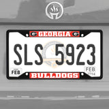Fanmats Georgia Bulldogs Metal License Plate Frame Black Finish Fan Gear NCAA Georgia Bulldogs