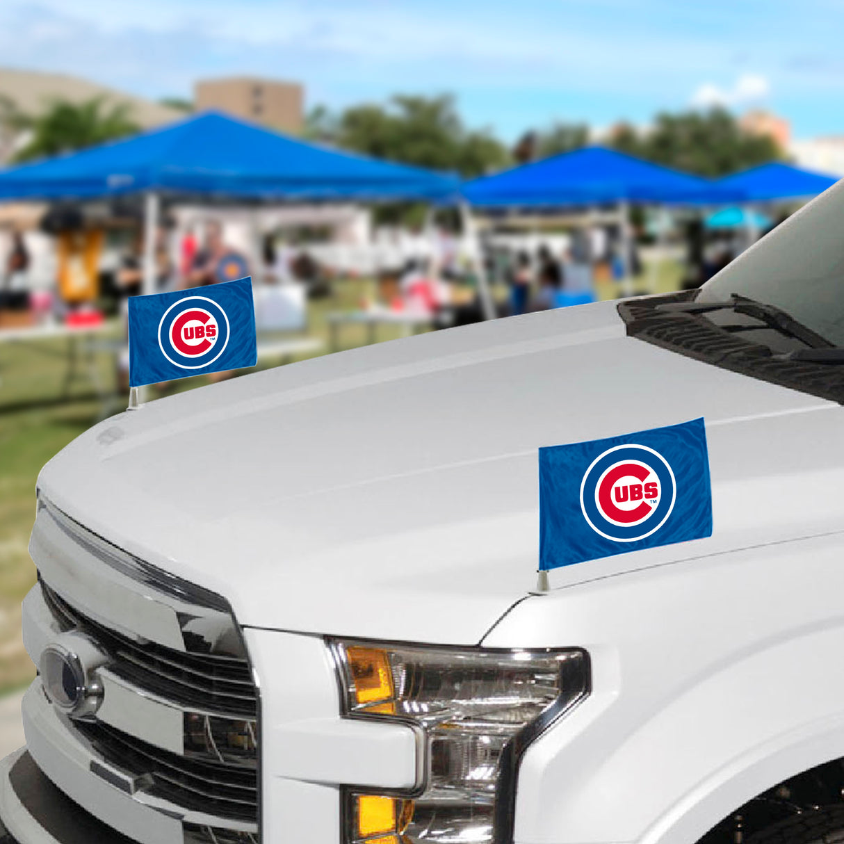 Fanmats Chicago Cubs Ambassador Car Flags - 2 Pack Mini Auto Flags, 4" X 6"