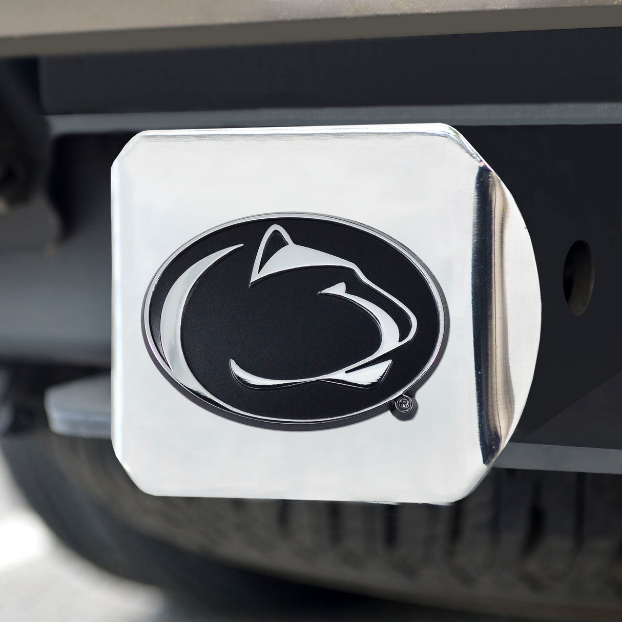 Fanmats Penn State Nittany Lions Chrome Metal Hitch Cover with Chrome Metal 3D Emblem