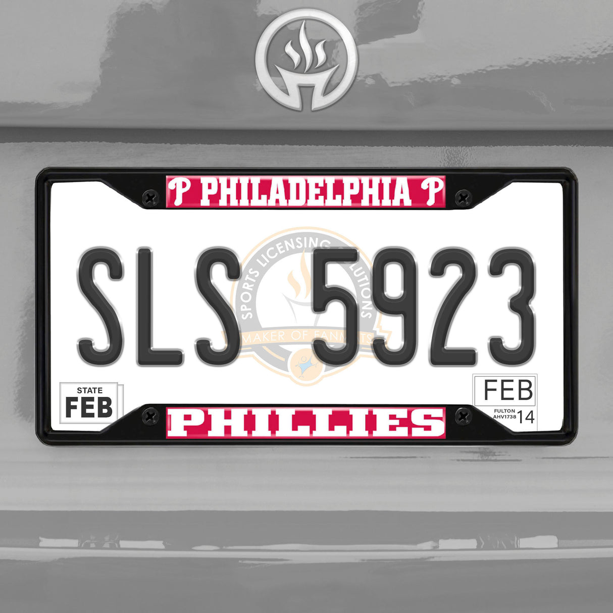 Fanmats Philadelphia Phillies Metal License Plate Frame Black Finish