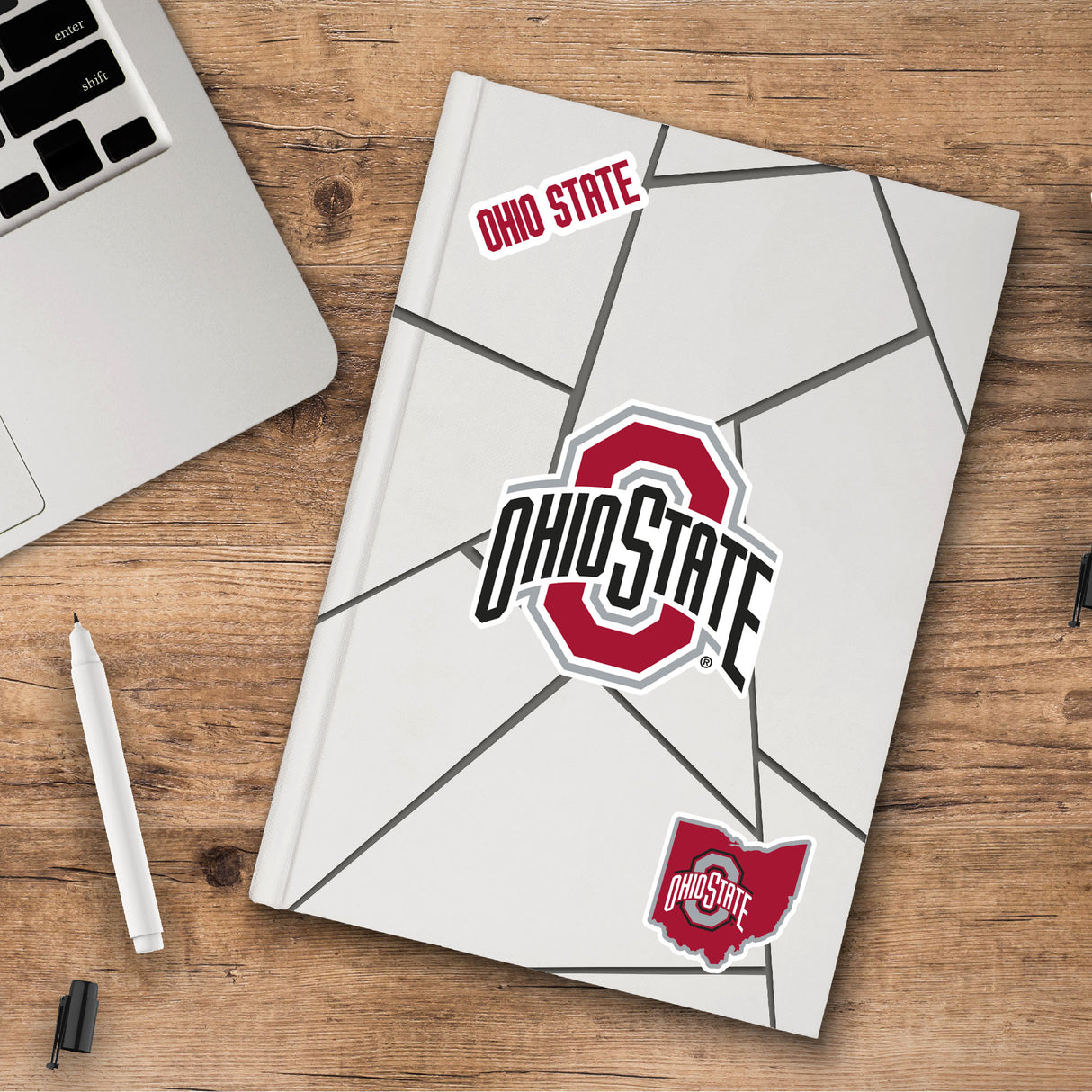Fanmats Ohio State Buckeyes 3 Piece Decal Sticker Set Fan Gear NCAA Ohio State Buckeyes