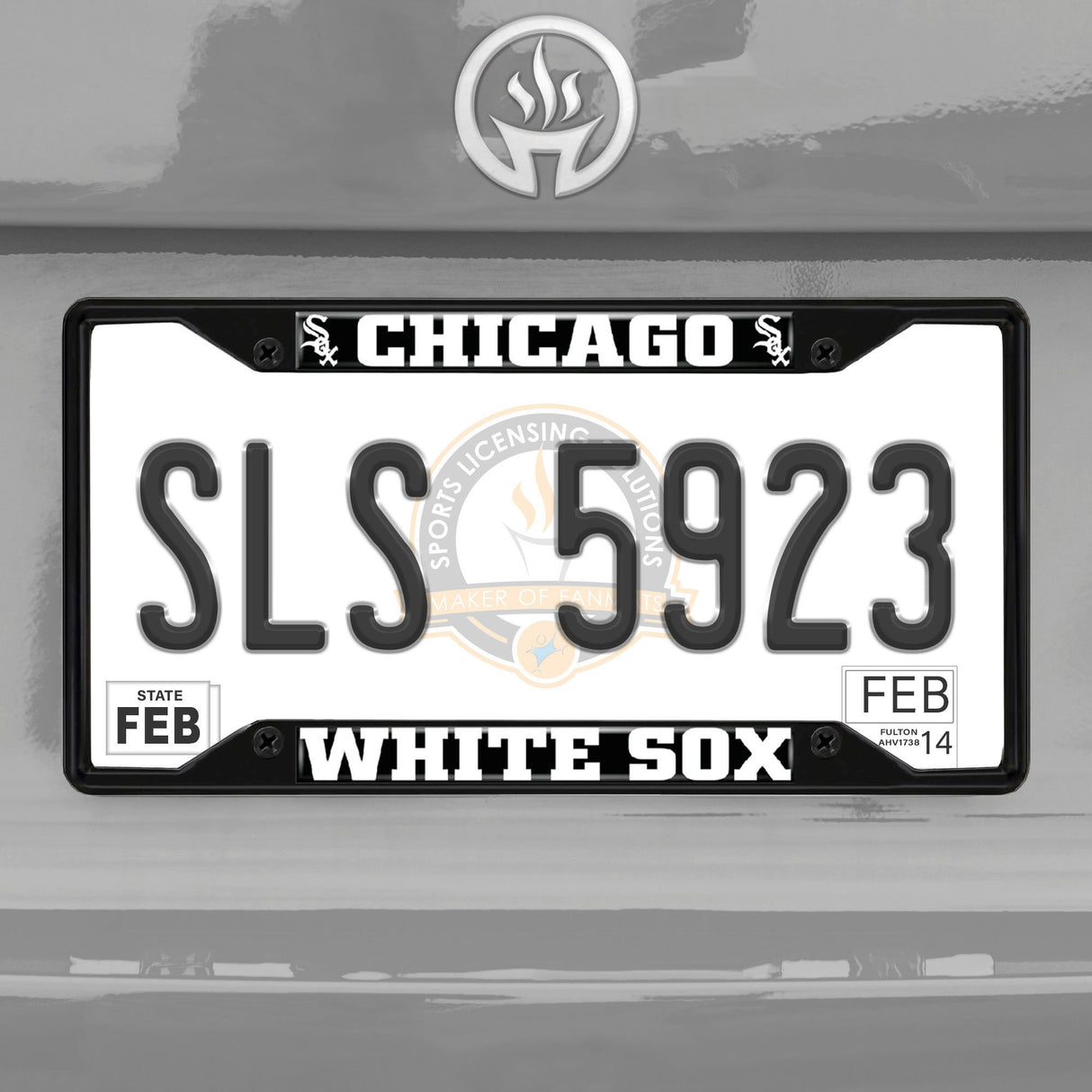 Fanmats Chicago White Sox Metal License Plate Frame Black Finish
