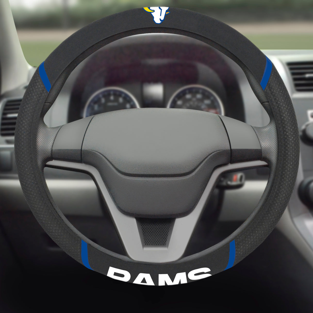 Fanmats Los Angeles Rams Embroidered Steering Wheel Cover