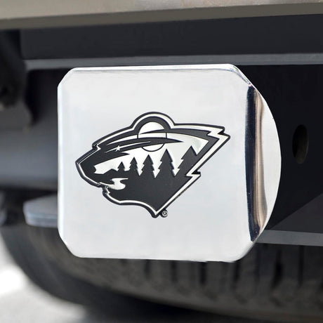 Fanmats Minnesota Wild Chrome Metal Hitch Cover with Chrome Metal 3D Emblem Fan Gear NHL Minnesota Wild