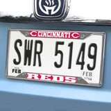 Fanmats Cincinnati Reds Chrome Metal License Plate Frame, 6.25" x 12.25"