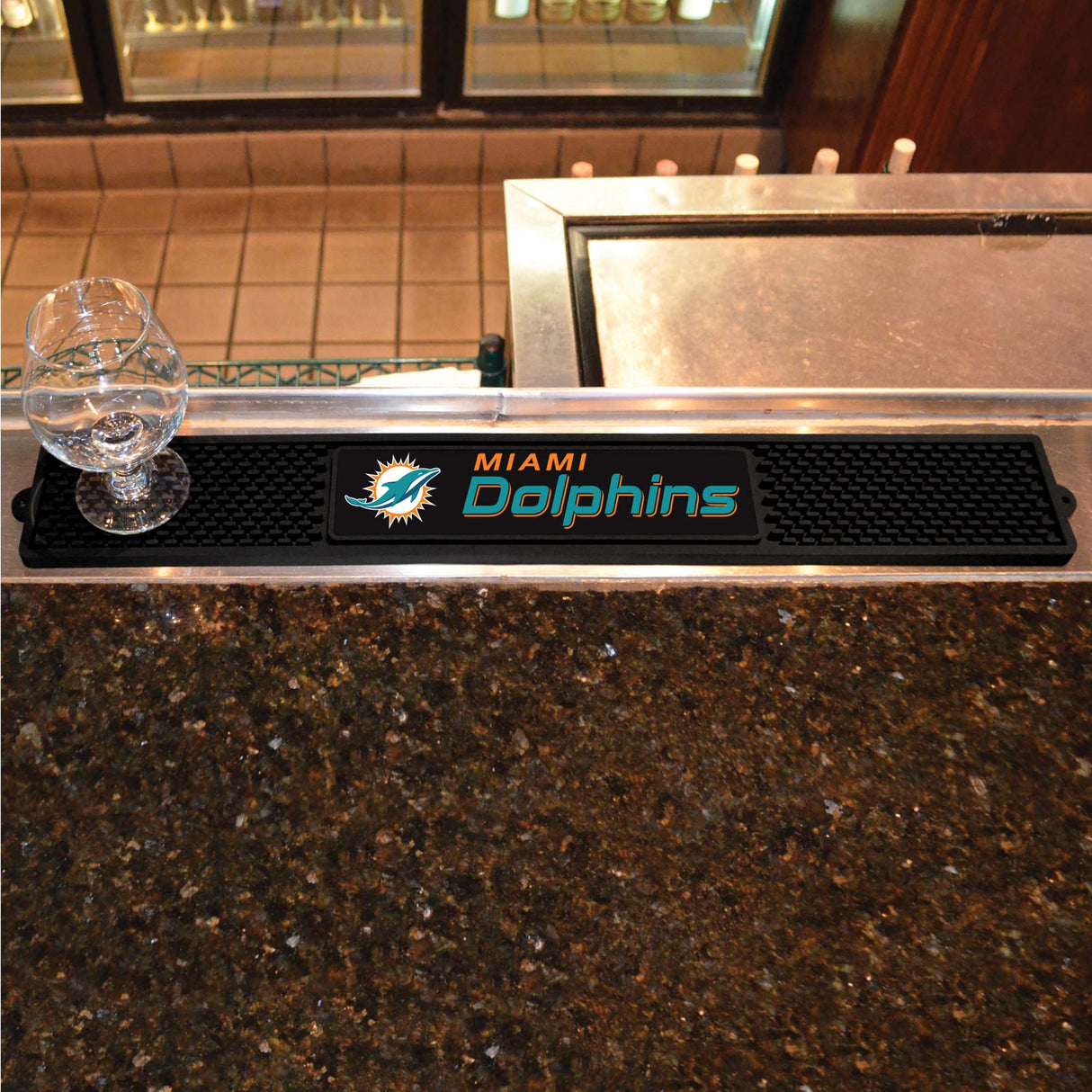 Fanmats Miami Dolphins Bar Drink Mat - 3.25" x 24"