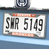 Fanmats Denver Broncos Chrome Metal License Plate Frame, 6.25" x 12.25" Fan Gear NFL Denver Broncos