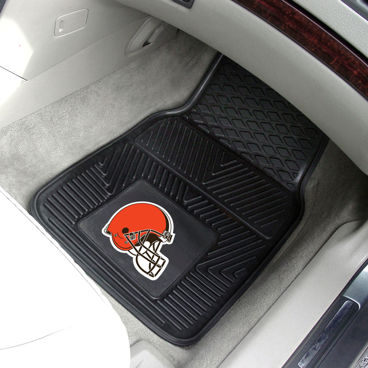 Fanmats Cleveland Browns Heavy Duty Car Mat Set - 2 Pieces Fan Gear NFL Cleveland Browns