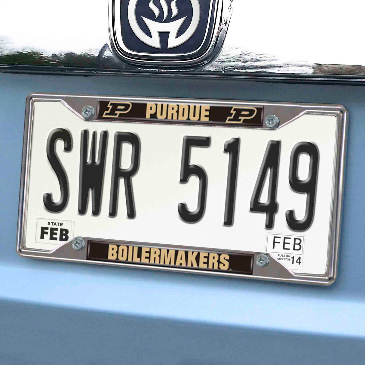 Fanmats Purdue Boilermakers Chrome Metal License Plate Frame, 6.25" x 12.25"