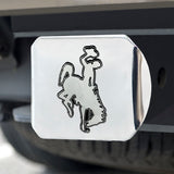 Fanmats Wyoming Cowboys Chrome Metal Hitch Cover with Chrome Metal 3D Emblem