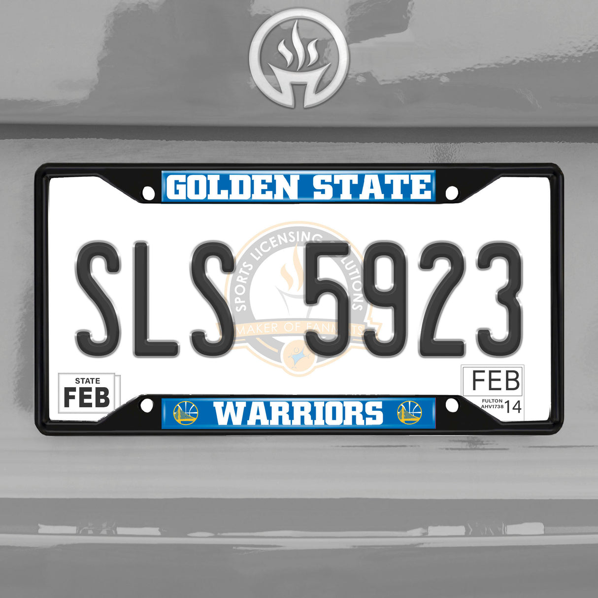 Fanmats Golden State Warriors Metal License Plate Frame Black Finish