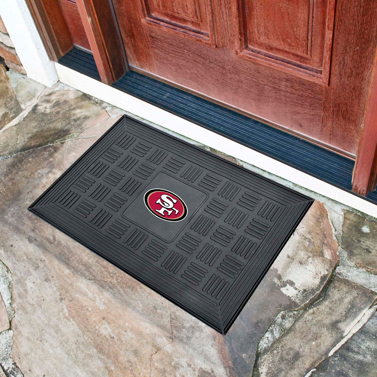 Fanmats San Francisco 49ers Heavy Duty Vinyl Medallion Door Mat - 19.5" x 31" Fan Gear NFL San Francisco 49ers
