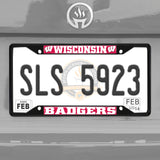 Fanmats Wisconsin Badgers Metal License Plate Frame Black Finish