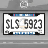 Fanmats Chicago Cubs Metal License Plate Frame Black Finish