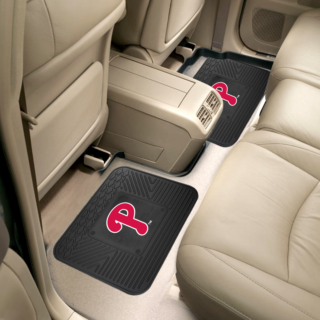 Fanmats Philadelphia Phillies Back Seat Car Utility Mats - 2 Piece Set Fan Gear MLB Philadelphia Phillies