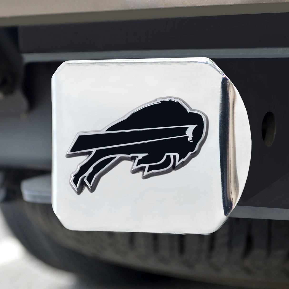 Fanmats Buffalo Bills Chrome Metal Hitch Cover with Chrome Metal 3D Emblem Fan Gear NFL Buffalo Bills