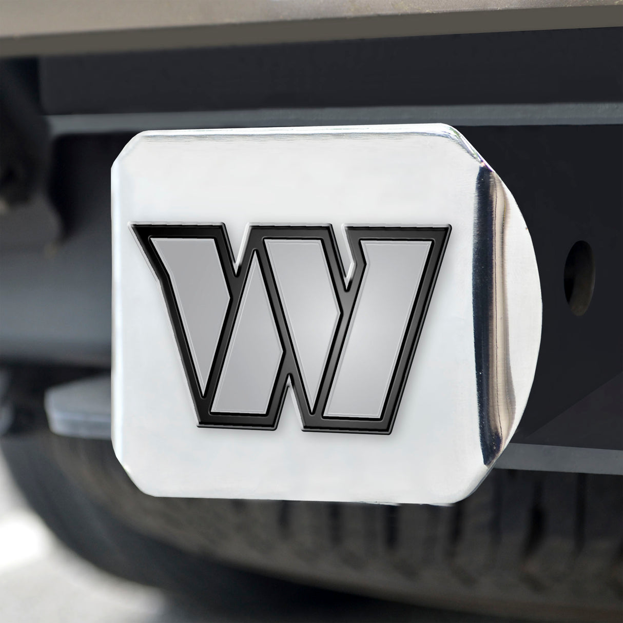 Fanmats Washington Commanders Chrome Metal Hitch Cover with Chrome Metal 3D Emblem