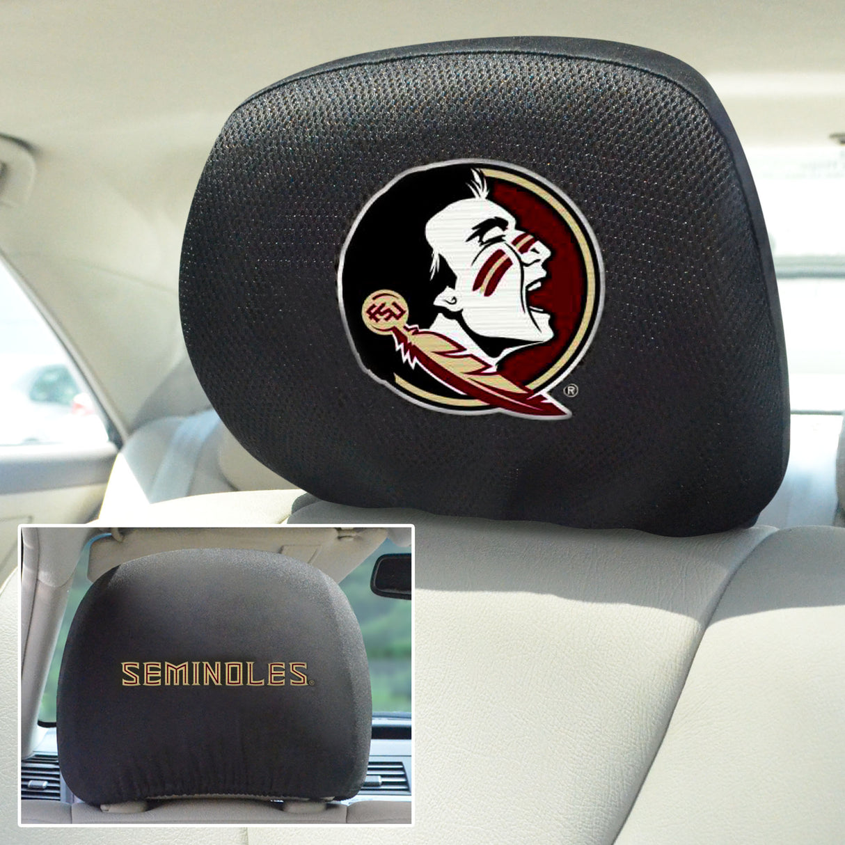 Fanmats Florida State Seminoles Embroidered Head Rest Cover Set - 2 Pieces