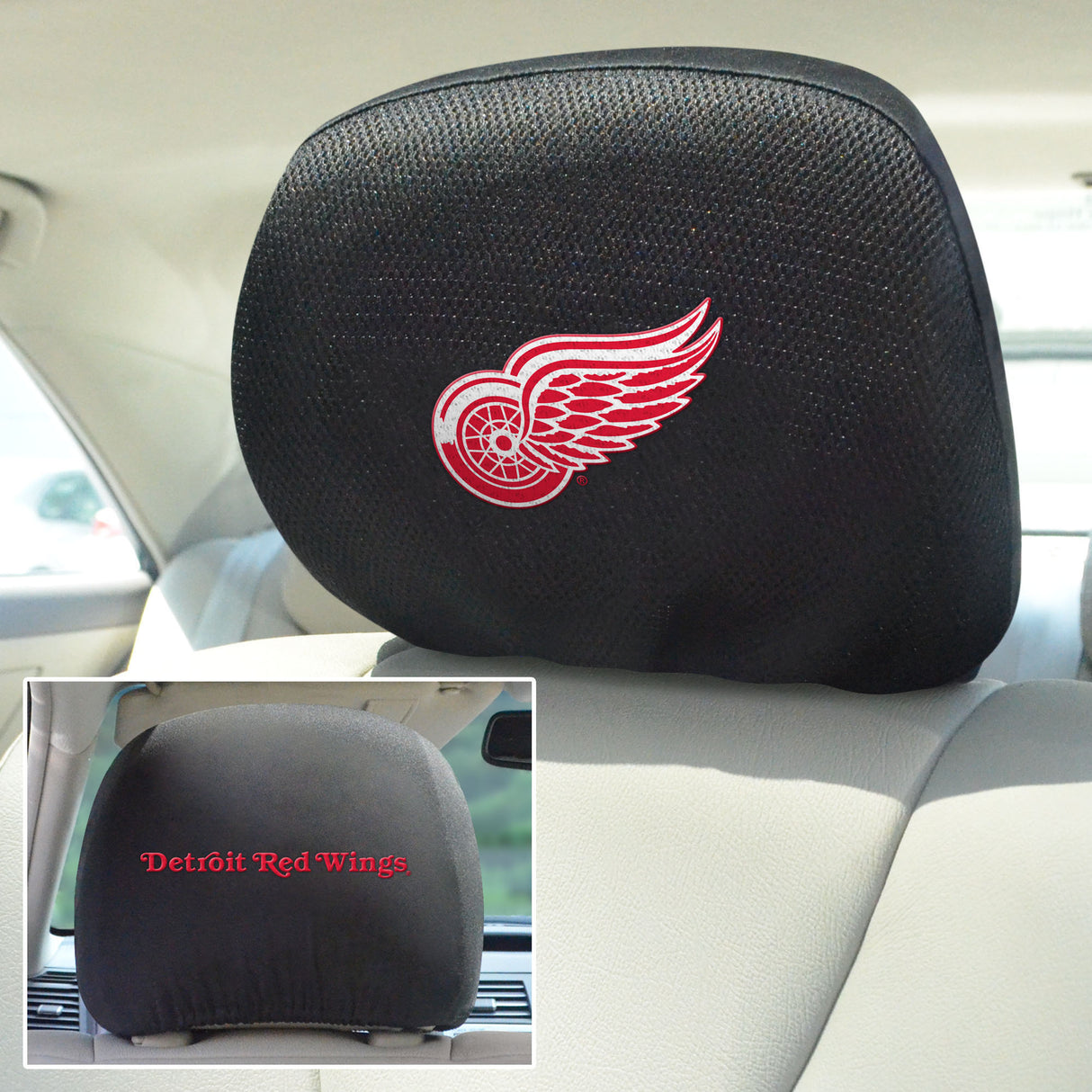 Fanmats Detroit Red Wings Embroidered Head Rest Cover Set - 2 Pieces