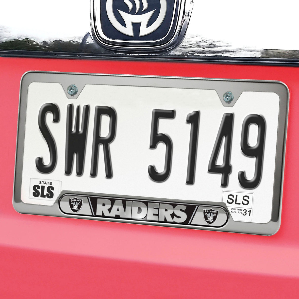 Fanmats Las Vegas Raiders Embossed License Plate Frame, 6.25" x 12.25" Fan Gear NFL Las Vegas Raiders