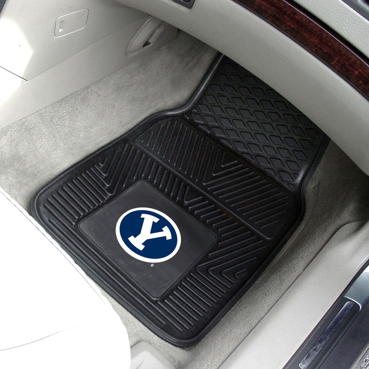 Fanmats BYU Cougars Heavy Duty Car Mat Set - 2 Pieces Fan Gear NCAA BYU Cougars