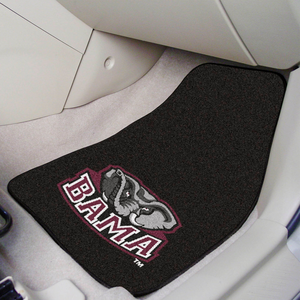 Fanmats Alabama Crimson Tide Front Carpet Car Mat Set - 2 Pieces, A Logo Fan Gear NCAA Alabama Crimson Tide