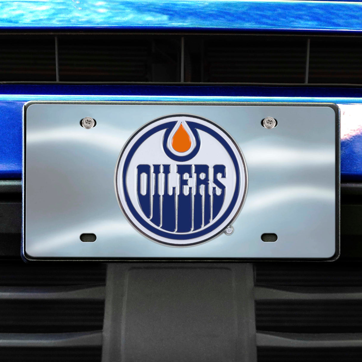 Fanmats Edmonton Oilers 3D Stainless Steel License Plate