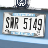 Fanmats North Carolina Tar Heels Chrome Metal License Plate Frame, 6.25" x 12.25"