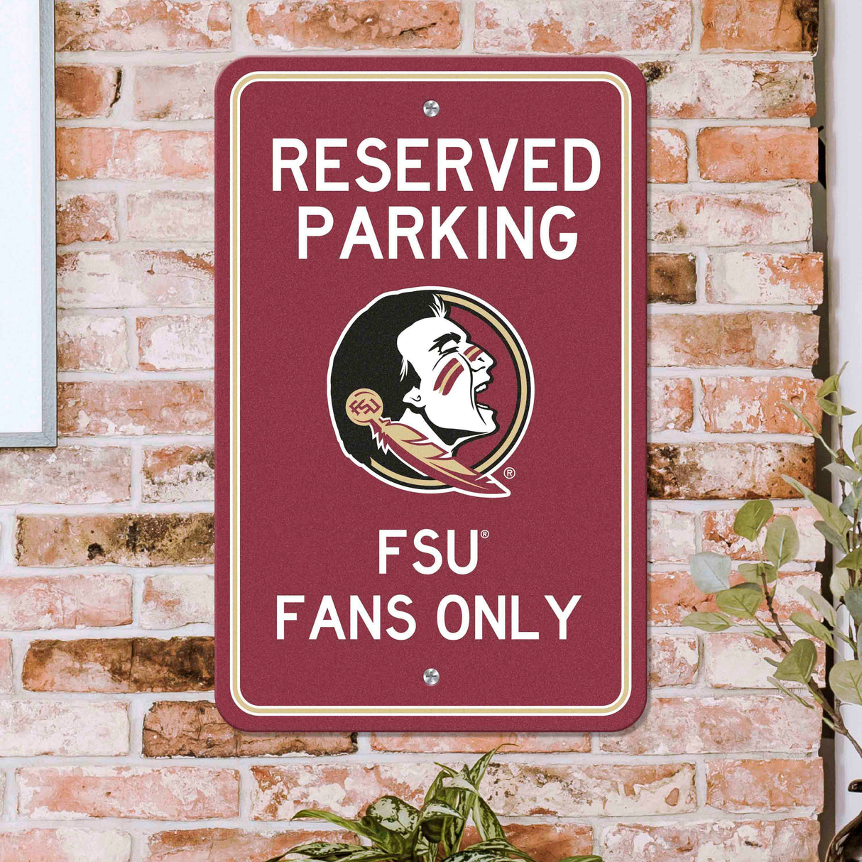 Fanmats Florida State Seminoles Team Color Reserved Parking Sign Décor 18" X 11.5" Lightweight