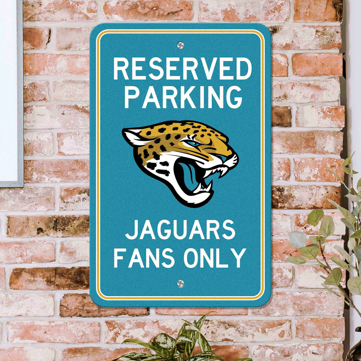 Fanmats Jacksonville Jaguars Team Color Reserved Parking Sign Décor 18" X 11.5" Lightweight