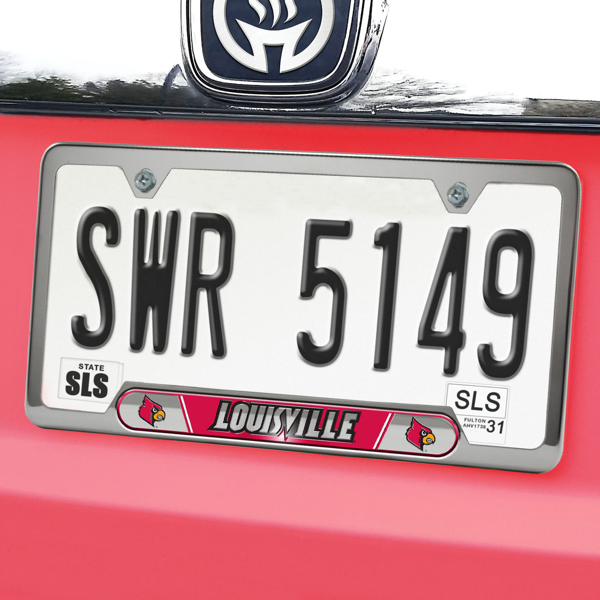 Fanmats Louisville Cardinals Embossed License Plate Frame, 6.25" x 12.25" Fan Gear NCAA Louisville Cardinals