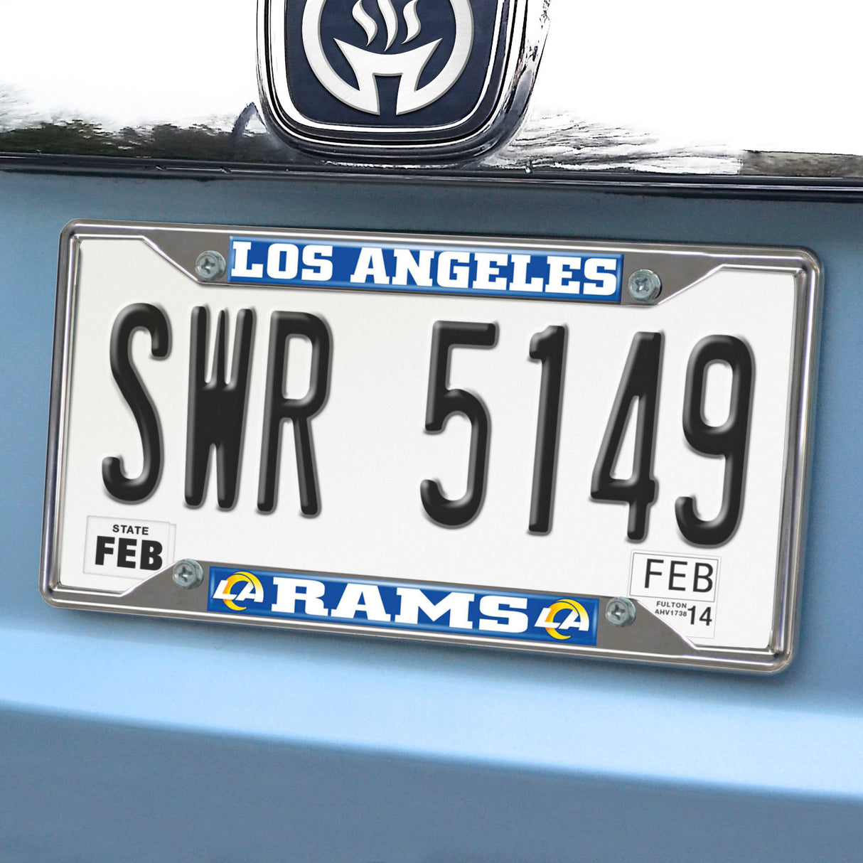 Fanmats Los Angeles Rams Chrome Metal License Plate Frame, 6.25" x 12.25" Fan Gear NFL Los Angeles Rams