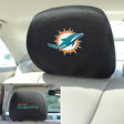 Fanmats Miami Dolphins Embroidered Head Rest Cover Set - 2 Pieces Fan Gear NFL Miami Dolphins