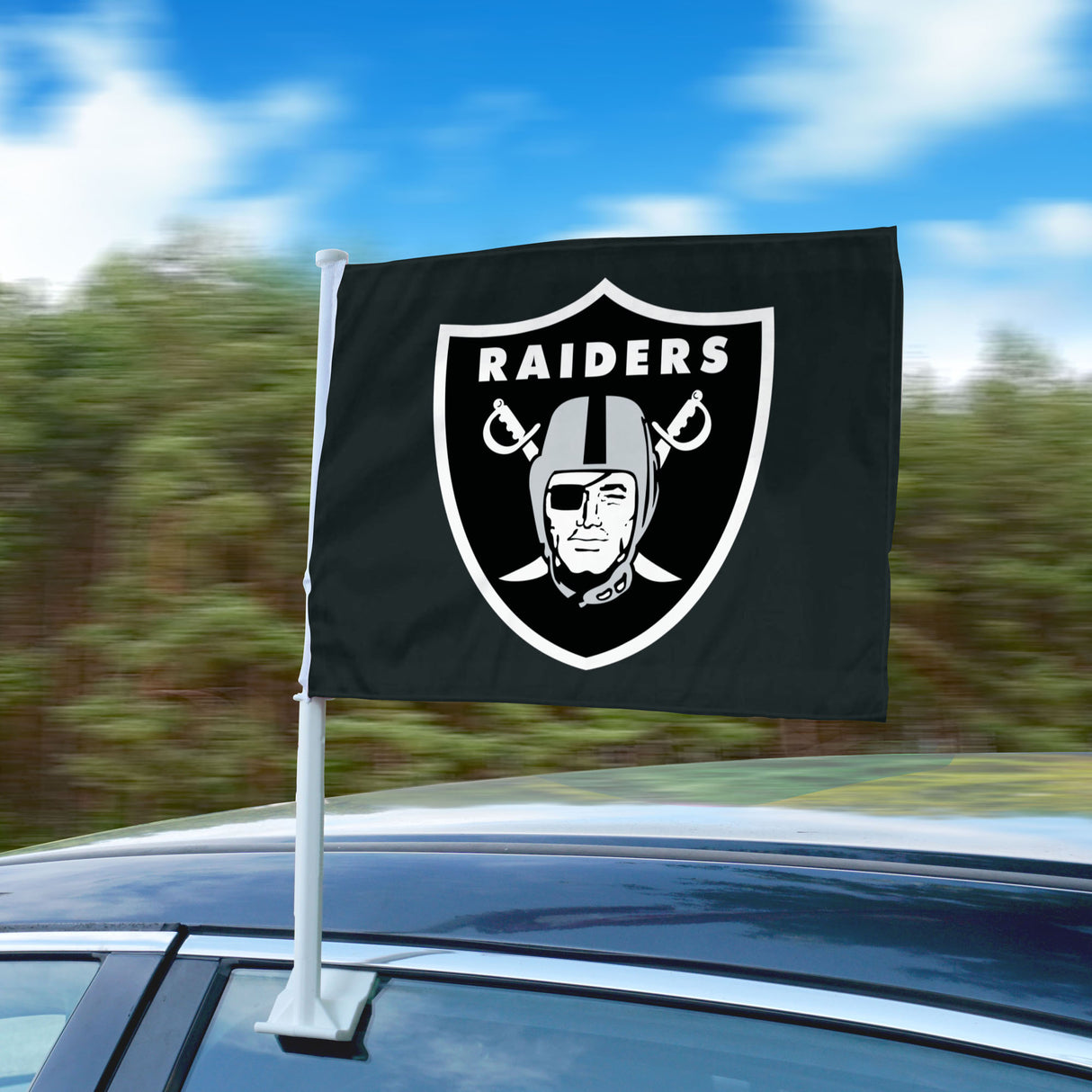 Fanmats Las Vegas Raiders Car Flag Large 1pc 11" x 14" Fan Gear NFL Las Vegas Raiders