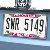 Fanmats Virginia Tech Hokies Chrome Metal License Plate Frame, 6.25" x 12.25"