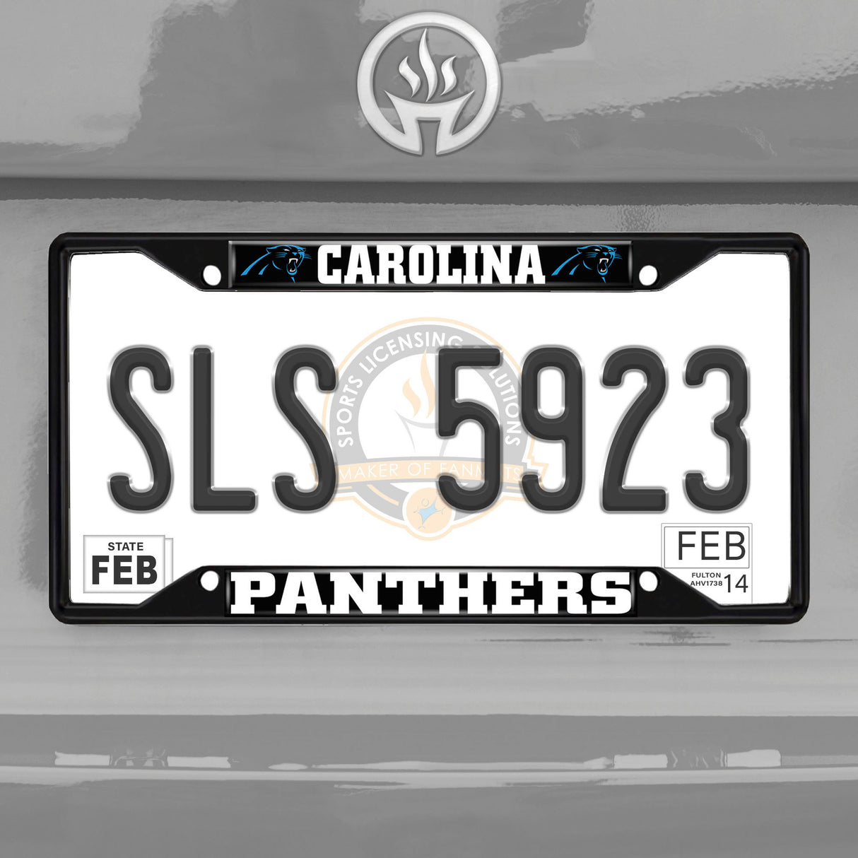Fanmats Carolina Panthers Metal License Plate Frame Black Finish Fan Gear NFL Carolina Panthers