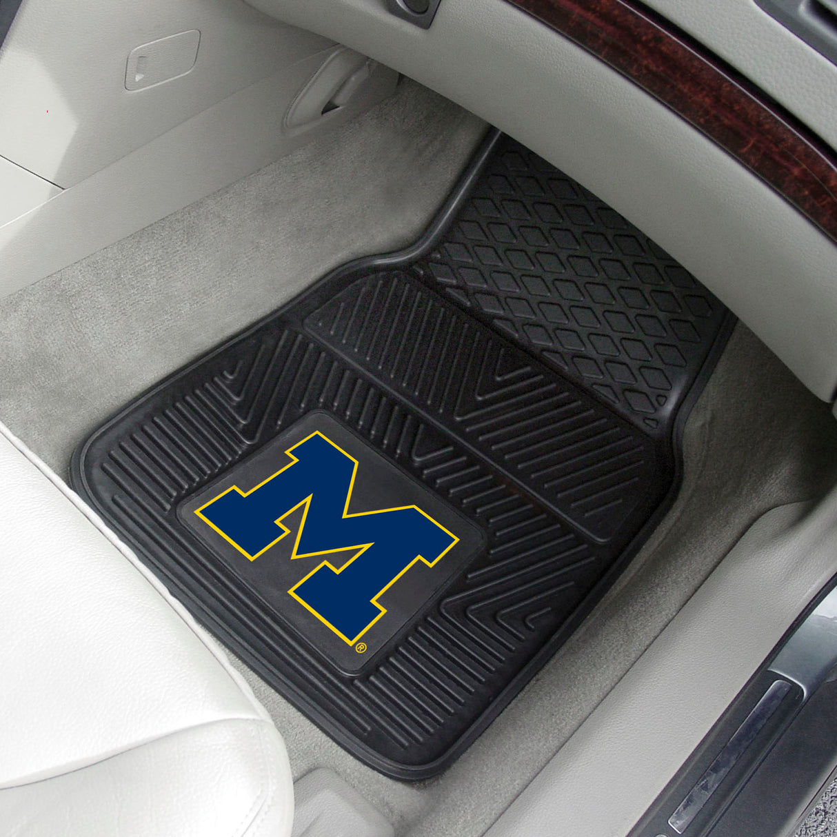 Fanmats Michigan Wolverines Heavy Duty Car Mat Set - 2 Pieces Fan Gear NCAA Michigan Wolverines