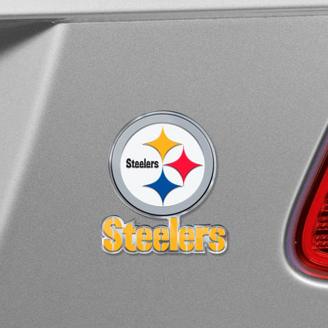 Fanmats Pittsburgh Steelers Heavy Duty Aluminum Embossed Color Emblem - Alternate Fan Gear NFL Pittsburgh Steelers