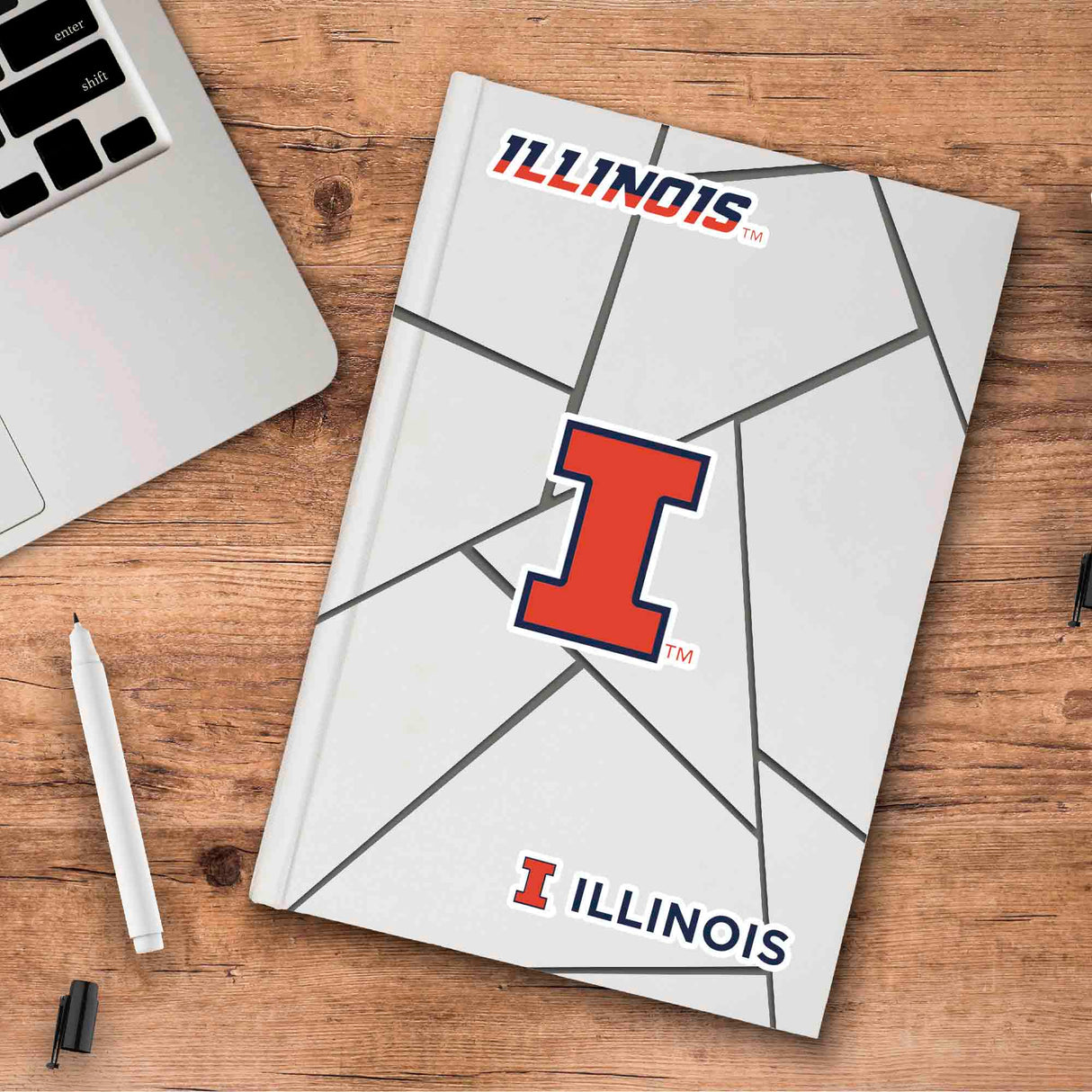 Fanmats Illinois Illini 3 Piece Decal Sticker Set