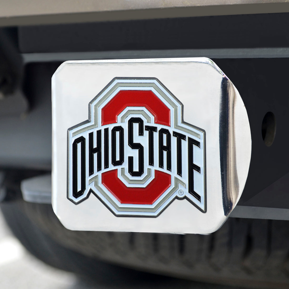 Fanmats Ohio State Buckeyes Hitch Cover - 3D Color Emblem Fan Gear NCAA Ohio State Buckeyes