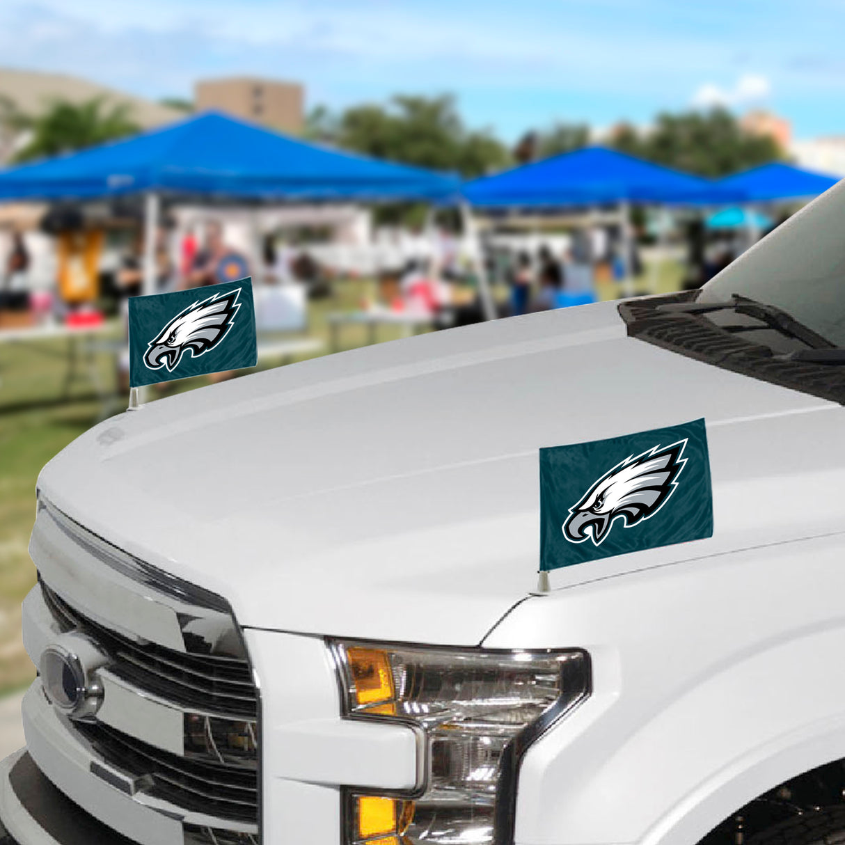 Fanmats Philadelphia Eagles Ambassador Car Flags - 2 Pack Mini Auto Flags, 4" X 6" Fan Gear NFL Philadelphia Eagles
