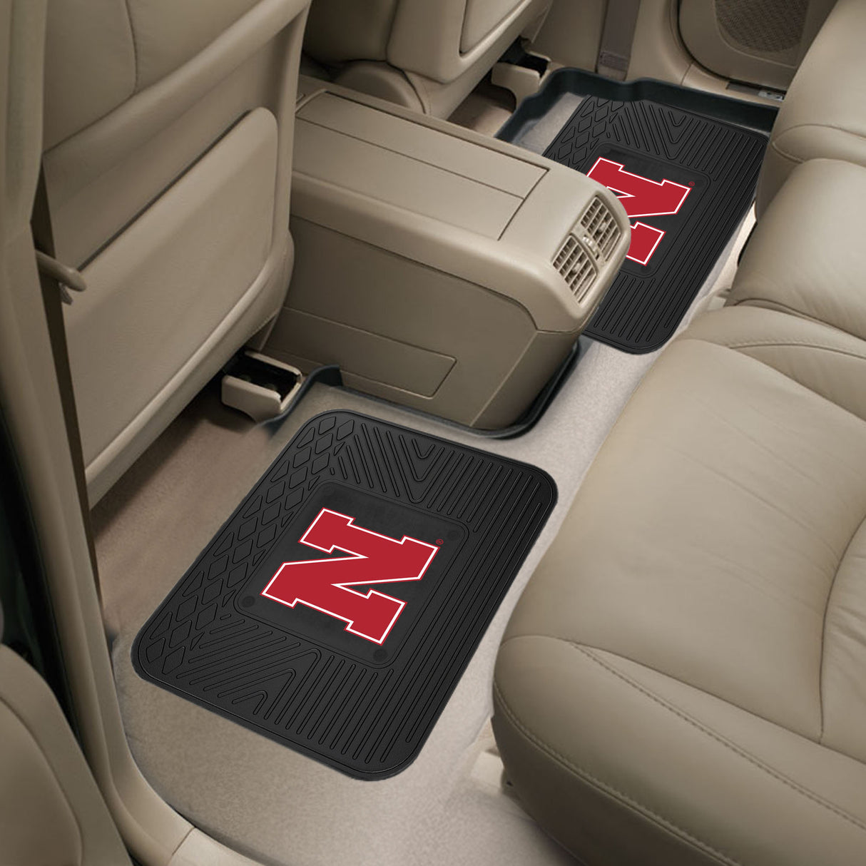 Fanmats Nebraska Cornhuskers Back Seat Car Utility Mats - 2 Piece Set Fan Gear NCAA Nebraska Cornhuskers