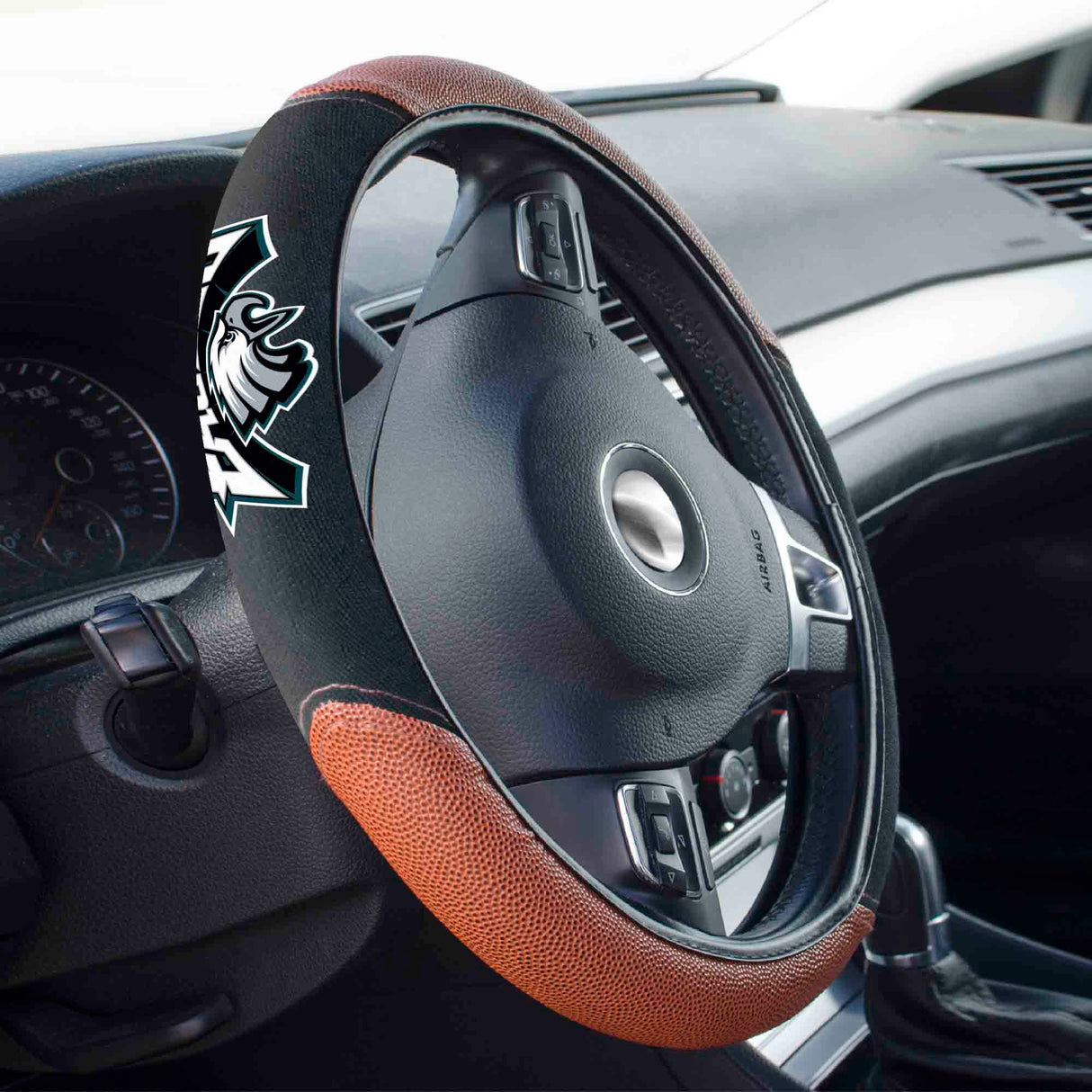 Fanmats Philadelphia Eagles Football Grip Steering Wheel Cover 15" Diameter