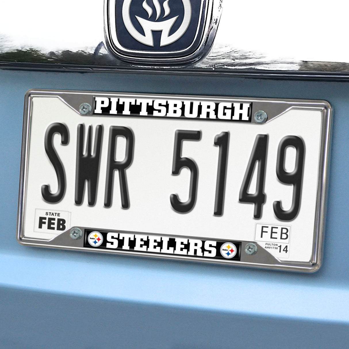 Fanmats Pittsburgh Steelers Chrome Metal License Plate Frame, 6.25" x 12.25"