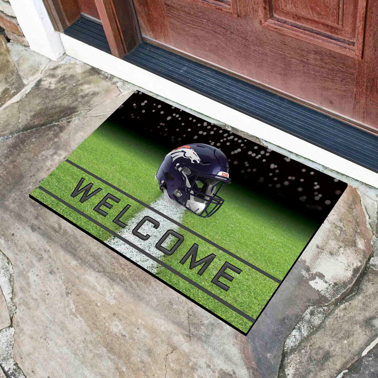 Fanmats Denver Broncos Rubber Door Mat - 18" x 30"