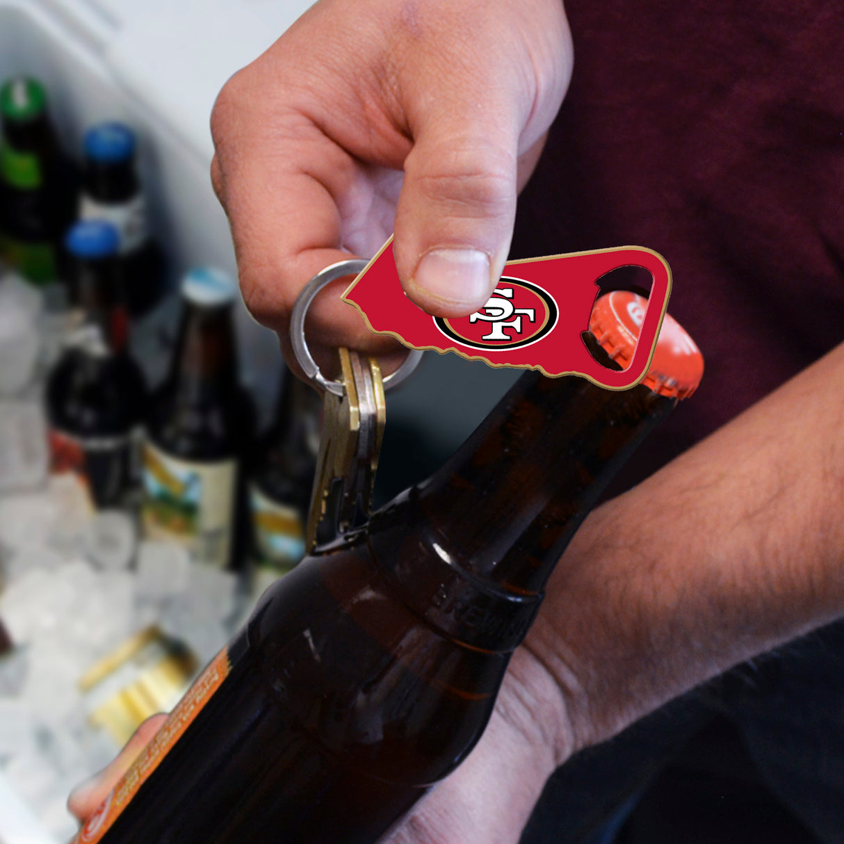 Fanmats San Francisco 49ers Keychain Bottle Opener Fan Gear NFL San Francisco 49ers