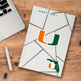 Fanmats Miami Hurricanes 3 Piece Decal Sticker Set Fan Gear NCAA Miami Hurricanes