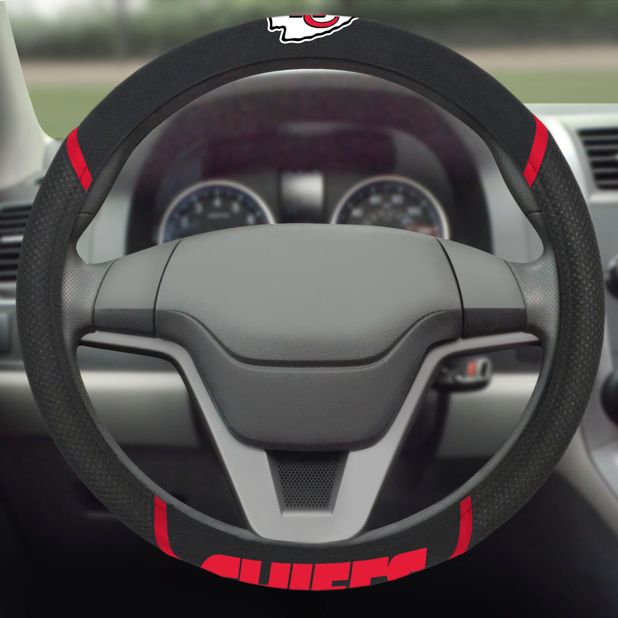 Fanmats Kansas City Chiefs Embroidered Steering Wheel Cover
