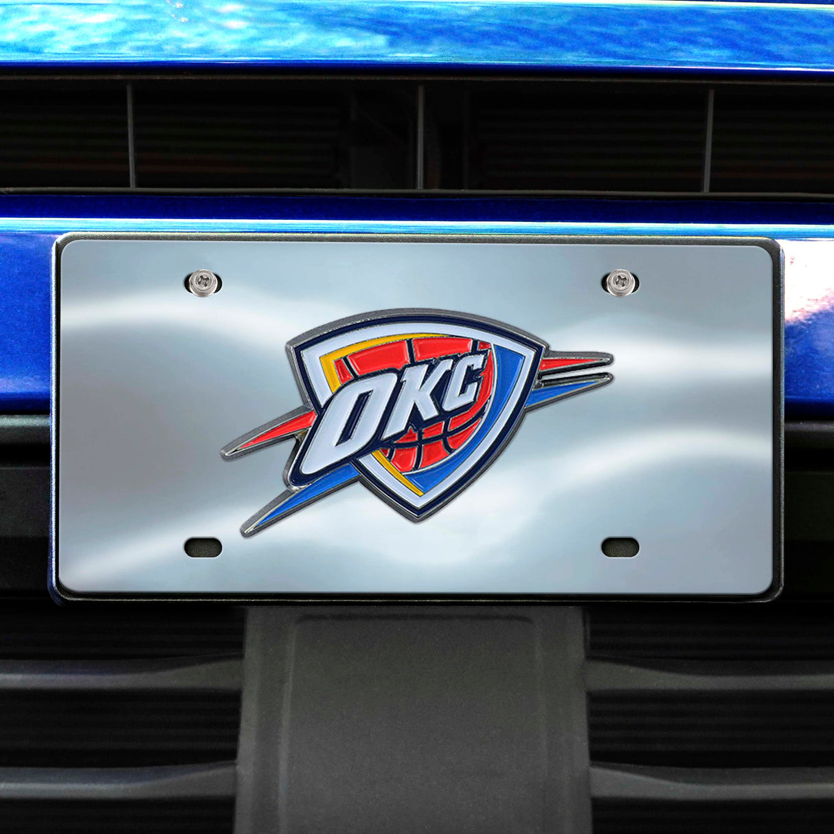 Fanmats Oklahoma City Thunder 3D Stainless Steel License Plate