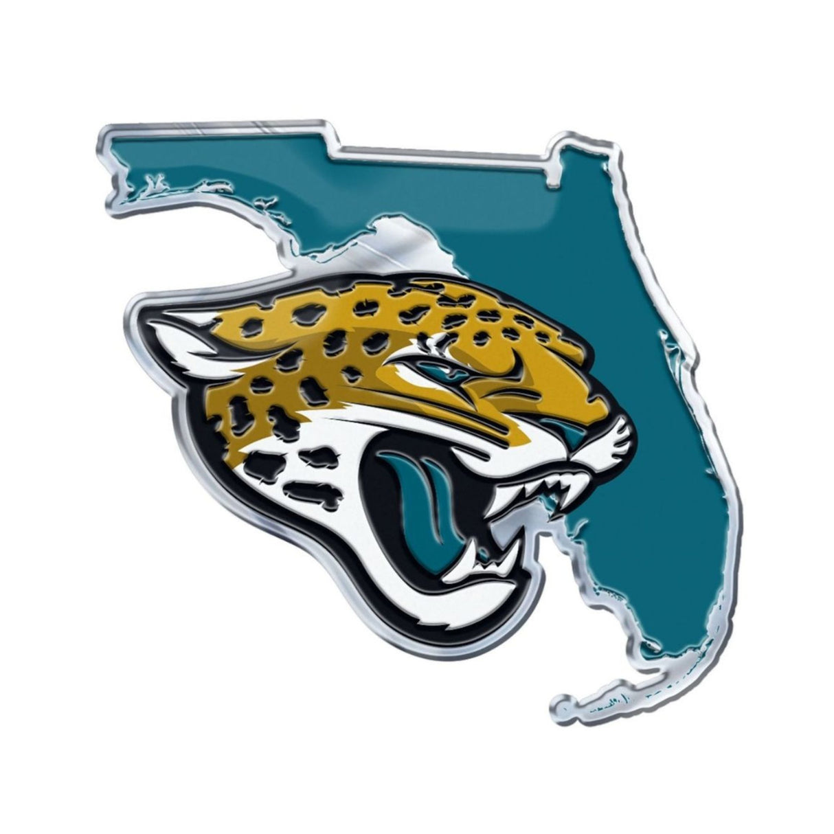 Fanmats Jacksonville Jaguars Team State Aluminum Embossed Emblem Fan Gear NFL Jacksonville Jaguars